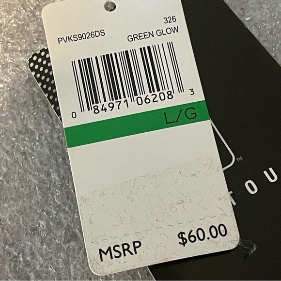 PGA Tour Mens Tomatillo Green White Single Feeder Stripe Golf Polo Shirt L Large - Picture 6 of 10